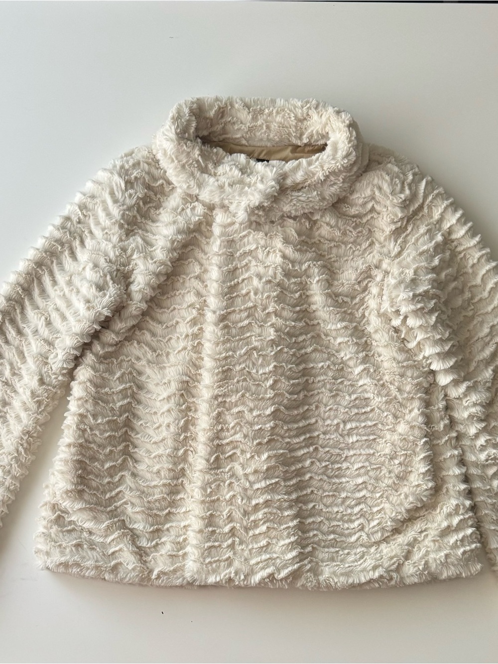 Patagonia Cream Textured Funnel Neck Pullover